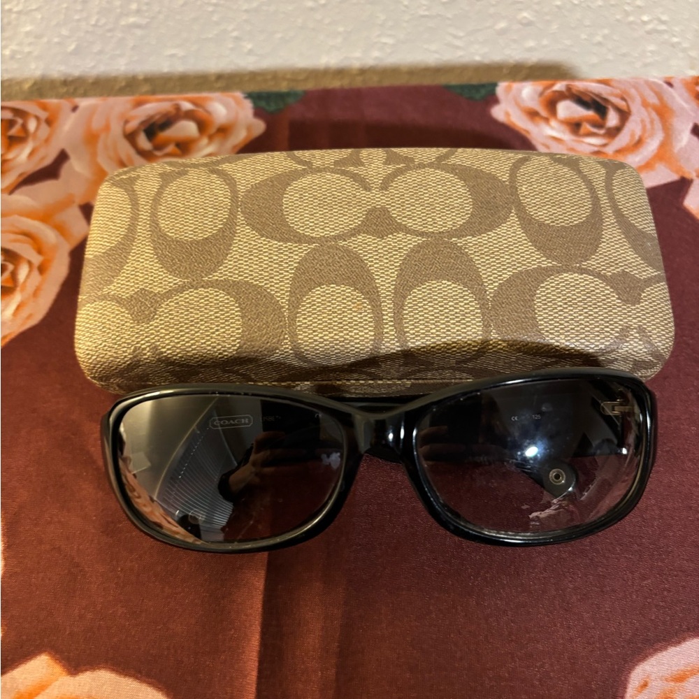 Coach Scratched Black Sunglasses with Signature Case